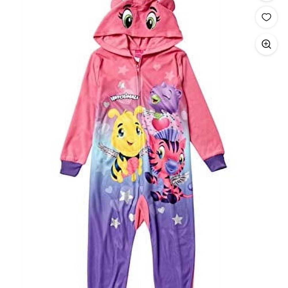 Hatchimals Pink and Purple Kids Footie Pajamas
